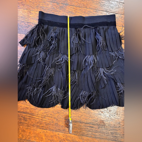 Arden B Black Fringe Pleated Mini Skirt Size M - Picture 6 of 6